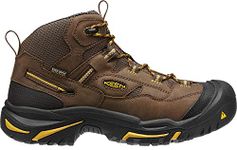 KEEN Utility Men's Braddock Mid Height Steel Toe Waterproof Work Boots Shoe, Cascade Brown/Tawny Olive, 8.5 UK