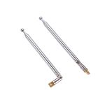 moinkerin 2 Pcs Telescopic Antenna TV FM Radio Remote Control Rod Antenna Receiver 7 Section M2.6