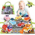 Anby families Toy Cars for 1 Year Old Boys Girls,8 PCS Push and Go Cars Toy Friction Powered Vehicles with Storage Bag,Educational Toys Gifts for Toddlers Age 1 2 3 Year Old