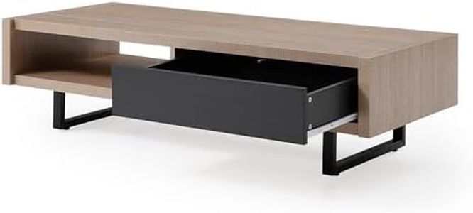 Coffee Table with Storage, 47.2" Modern Modern Living Room Center Table with Drawer, White Coffee Table for Home Office