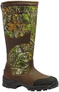 Goodville PreyMaster Men's Waterproof Snake Boots - Puncture and Slip-Resistant, Knee High Pull On Snake Shoes for Men - 17 Inches Height, Comfortable Rubber sole, Premium Breathable Leather with Mossy Oak Camo, Made with SnakeGuard Extreme Material, Hunting Boot with Zipper, Obsession - Sn104, 14 Wide