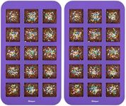 Bakerpan Silicone Brownie Mold for Baking, Individual Bite Size 1.5 Inch Brownie Squares, Silicone Brownie Pan with dividers, 15 Cavities - Set of 2