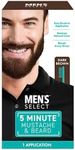 Men's Select 5 Minute Mustache & Beard Dark Brown Brush-In Facial Hair Dye with Brush Included