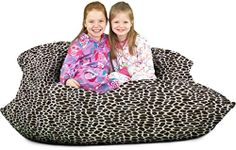 ULTIMATE SACK Bean Bag Floor Pillow, Oversize Comfy Chair Couch Lounge Sofa Loveseat Furniture | Giraffe Print Fur