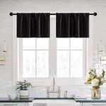 XTMYI 12 Inch Valances for Bedroom/Kitchen,2 Pack Black Out Light Blocking Privacy Small Door Curtains for Door Window,40 x 12 in Length