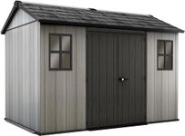 Keter Oakland Outdoor Plastic Garden Storage Shed, Grey, 11 x 7.5 feet