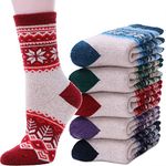 Wool Socks for Women Thermal Warm Hiking Thick Winter Boot Comfy Crew Cozy Stocking Stuffers for Women Cabin Heavy Work Soft Snow Socks 5 Pairs(Tree)