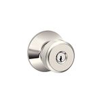 Schlage F51A BWE 618 Bowery Knob Keyed Entry Lock, Polished Nickel