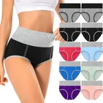 DUKAWA High Waisted Womens Underwear Cotton C Section Plus Size Soft Briefs Tummy Control Postpartum For Ladies Panties 10-Packs Medium