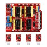 DS Robotics CNC Shield Expansion Board,CNC Shield Expansion Board+4Pcs A4988 Stepper Motor Driver for Engraver 3D Printer