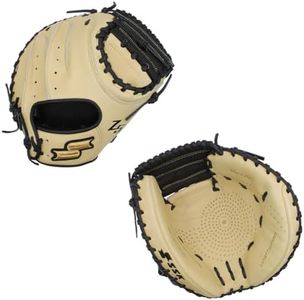 SSK Z5 Craftsman Baseball Catcher’s Mitt – 32.5” - 33” - 33.5” – Right & Left Hand Throw (Camel/Black, 33" - Right Hand Throw)