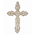 Stonebriar SB-5793A Decorative Distressed Cast Iron Wall Cross with Hanging Loop, 13 Inch, Worn White