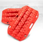 BUNKER INDUST Off-Road Traction Boards, 2 Pcs Recovery Tracks Traction Mat for 4X4 Jeep Mud, Sand, Snow Traction Ladder-Red Tire Traction Tool