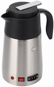 Portable Car Truck Kettle 1300 ml Capacity for Self-Driving 12/24 V - 304 Stainless Steel Body and Inner Heating Tube, Quick to Heat (24 V)