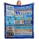 Happy 11 Year Old Birthday Gift Throw Blanket,11th Birthday Decorations For Girls, 11th Girl Boy Gifts For Birthday,Boy Girl 11 Years Old Gift Ideas, Blanket For Birthday Party Decorations 60”x50”