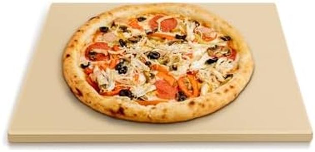 Arcedo Baking Stone for Bread, 15 x 12 Inch Rectangular Pizza Stone for Oven and Grill, Heavy Duty Ceramic Pizza Pan, Thermal Shock Resistant Pizza Grilling Stone for Pizza, Bread, Pies and More