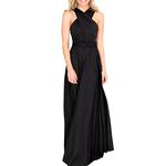 OBEEII Women Irregular Short Convertible Bridesmaid Dresses Summer Wrap Gown Formal Evening Wedding Party Infinity Dress BlackL