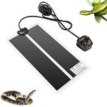 XIEHUZA Reptile Heating Mat with Temperature Adjustment, Waterproof Reptile Heat Pad Under Tank Terrarium Heater for Amphibians, Small Animals, Seeding (7W - 11 x 5.9 IN)