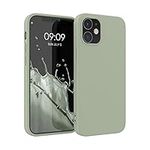 kwmobile Case Compatible with Apple iPhone 12 / iPhone 12 Pro Case - Soft Slim Protective TPU Silicone Cover - Gray Green