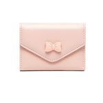 Small Wallets for Girls Cute Bear Print Wallet Small Tri-folded Wallet Cash Pocket Card Holder ID Window Purse for Women, Bowknot-Pink, Cute Girls Wallet