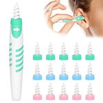 Ear Wax Remover, Ear Wax Removal Tool with 16 pcs Soft Silicone Washable Tips, Spiral Ear Cleaner Earwax Removal Cleaning Kit for Adults Kids