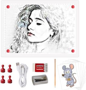 A4 Rechargeable LED Tracing Light Box, ELICE Wireless Battery Powered Light Pad Artcraft Lightpad Cordless Light Board for Diamond Painting Drawing Sketching Weeding Vinyl X-ray Viewing (White)