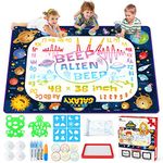 Jasonwell Aqua Water Doodle Mat - 48 x 36 Inches Extra Large Magic Drawing Doodling Mat Coloring Mat Educational Toys Gifts for Kids Toddlers Boys Girls Age 2 3 4 5 6 7 8 Year Old (Galaxy)