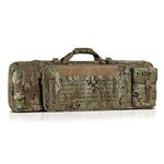 Savior Equipment 36" Urban Warfare MultiCam Black Tactical Double Carbine Long Rifle Bag Firearm Gun Case w/ Removable Backpack Strap - 1000D Cordura Nylon Fabric, UTX Buckles, YKK Zippers (51" x 12" Double Rifle Case, MultiCam Original)