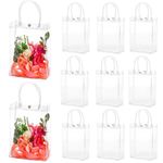 Youeon 40 Pcs Clear PVC Gift Bags with Handles 9x6.7x2.7 Inch, Reusable PVC Gift Wrap Bags, Clear Tote Bag, Shopping Bags for Merchandise, Retail, Boutique, Party Favors, Wedding, Birthday