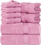 Utopia Towels 8 Piece Towel Set - 2 Bath Towels, 2 Hand Towels and 4 Washcloths Cotton Hotel Quality Super Soft and Highly Absorbent (Pink)