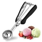 Cookie Scoop 2 Tbsp, TJ POP Professional Stainless Steel Ice Cream Scoop 44 mm, Good Soft Grips, Quick Trigger Release, 30 ml