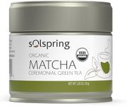 Solspring Organic Matcha Ceremonial Green Tea, 23 Servings (1 Tin), Certified USDA Organic, Non-GMO, Gluten Free, Soy Free, Dr. Mercola