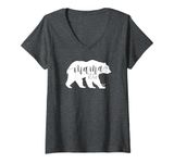 Womens Mama Bear Momma Bear Mamma Bear JLZ043 V-Neck T-Shirt