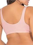 Fruit of the Loom Women's Front Close Sports Bra, Blushing Rose/Charcoal Heather, 38