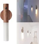 VazzLox Motion Sensor Night Light Body Sensor Hallway Night Light Rechargeable Led Light Portable Stairway Night Lights Wooden Wall Sconce Battery Operated Wall Sconces