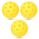 Shopster Indoor & Outdoor Pickleball Balls Set of 3, 40 Holes Pickleball, Wiffleball Precision Drilled, Pro Tested, Durable,High Bounce, Ideal for All Skill Levels Neon Green