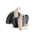 Rechargeable BTE Hearing Aids, Noise Reduction Hearing Aid for Seniors and Adults with Charging Case