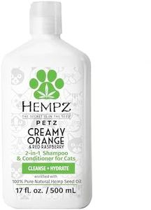 Hempz Petz, Cat Shampoo & Conditioner, Creamy Orange & Red Raspberry 2 in 1 Shampoo & Conditioner 17 oz.