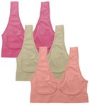 DRESSABLY Pack of 3 Women's Sports Bra Set – Seamless Design, Non-Wired, Non-Padded, Comfortable & Stretchy, Perfect