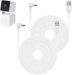 2Pack 30FT Power Cable Compatible with WYZE Cam Pan V3, 90 Degree L-Shaped Flat Micro USB Extension Cable for WYZE Cam Pan V3 (White)