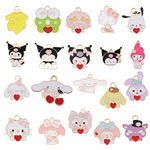 GTONEE 40pcs Cartoon Animal Charms Pendant Cute Cat Charms Alloy Enamel Kawaii Pendants for Jewelry Making Necklace Earrings Keychains Bracelet DIY Crafting Accessories, 20 Styles