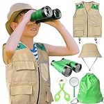 Maryparty Explorer and Safari Costume Vest and Hat Set for Kid Role Play-Great for Park Ranger Paleontologist Zoo Keeper Costume and Adventure Kids