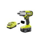 RYOBI ONE+ 18V Cordless 1/2 in. Impact Wrench Kit with 4.0 Ah Battery and Charger Green