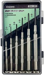 ENGINEER 6 piece precision screwdriver set, mini sizes, phillips (cross head) with custom hard case. dm-20