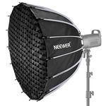 NEEWER 33inch/85cm Parabolic Softbox Quick Set up Quick Folding, with Diffusers/Honeycomb Grid/Bag, Compatible with Aputure 120d Light Dome Godox sl60w NEEWER RGB CB60 and other Bowens Mount Lights