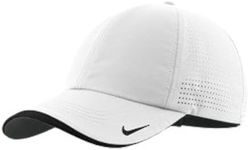 Nike Mens Golf - Dri-fit Swoosh Perforated Cap, White Hat, White