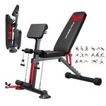 FONBEAR Adjustable Weight Bench, 800LBS Foldable Workout Bench Press for Full Body Strength Training, Multi-Functional Weight Bench, Roman Chair, Incline Decline Bench, Fast Folding