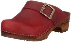 Sanita 'Big Buckle' Danish Wooden Clogs (Art: 453062) - Red 38