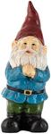 Alpine Corporation ZEN872 Alpine Red Hat Bearded Garden Gnome Statue, 5" L x 5" W x 12" H, Multicolor