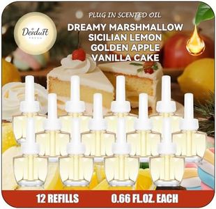 Plug in Refills Air Freshener – 12 Pack Essential Oil Refills, Dreamy Marshmallow, Sicilian Lemon, Golden Apple, Vanilla Cake, 7.92 Fl Oz, Compatible with Air Wick & Glade, Not Include Glade Plus